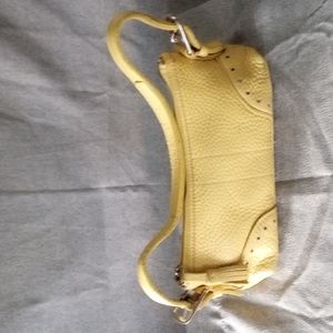 Coach Small Vintage Shoulder Purse - Light Yellow Leather
